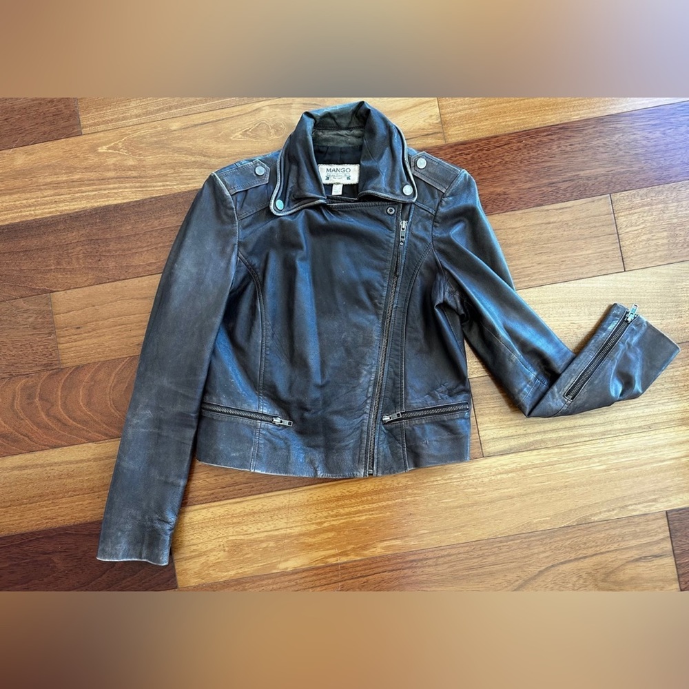 Mango leather jacket - Picture 7 of 14